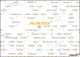 map of Velká Lečice