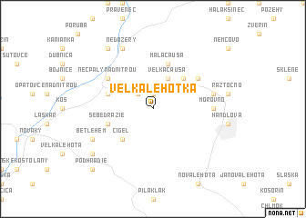 map of Veľká Lehôtka