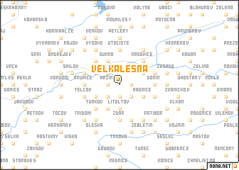 map of Velká Lesná