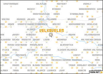 map of Velká Veleň