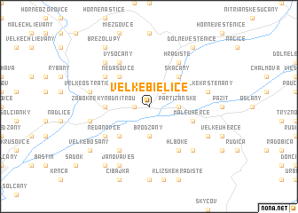 map of Veľké Bielice