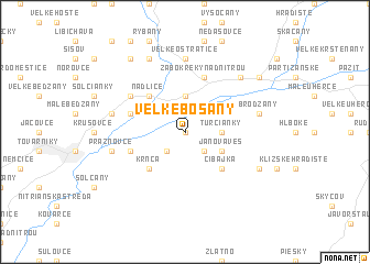 map of Veľké Bošany