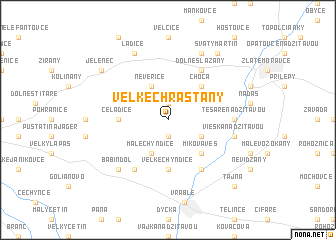 map of Veľké Chrašťany