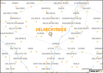 map of Veľké Chyndice