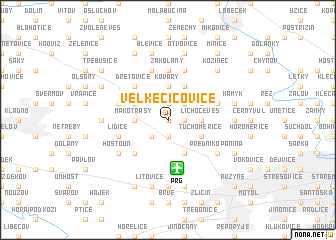 map of Velké Číčovice