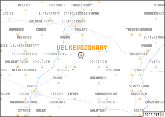 map of Veľké Vozokany