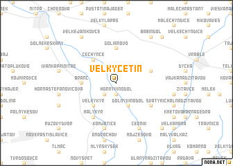 map of Veľký Cetín