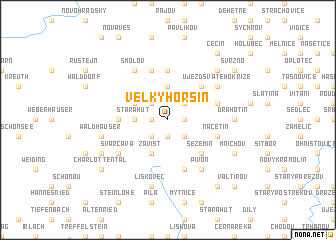 map of Velký Horšín