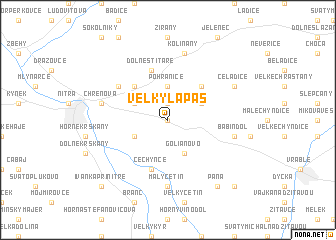 map of Veľký Lapáš