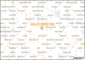 map of Velký Vřešťov