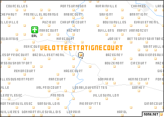 map of Velotte-et-Tatignécourt