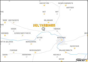 map of Velyka Bihanʼ