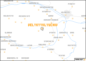 map of Velykyy Klyuchiv