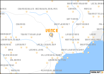 map of Vence