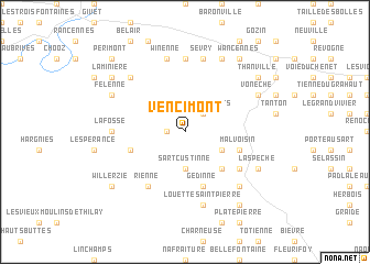 map of Vencimont