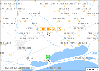 map of Vendargues