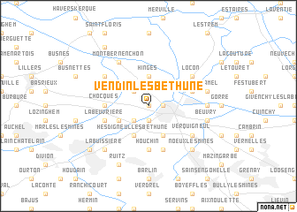 map of Vendin-lès-Béthune