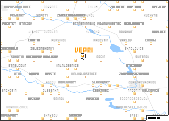 map of Vepří