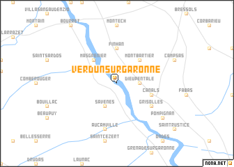 map of Verdun-sur-Garonne