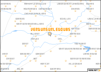 map of Verdun-sur-le-Doubs