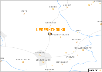 map of Vereshchovka