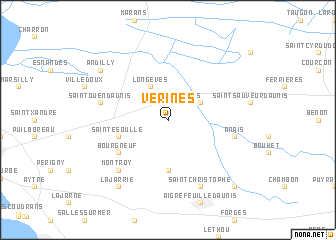 map of Vérines