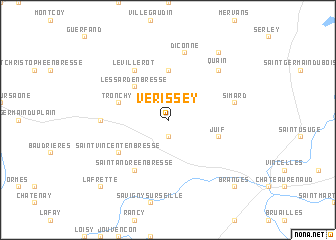 map of Vérissey