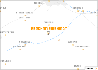 map of Verkhniye Bishindy