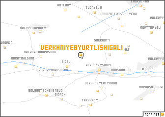 map of Verkhniye Byurtli-Shigali