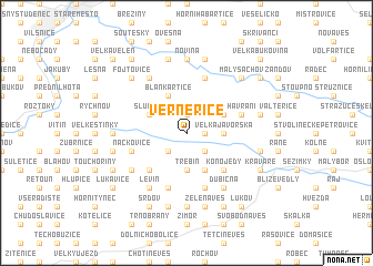 map of Verneřice