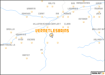 map of Vernet-les-Bains