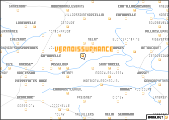 map of Vernois-sur-Mance