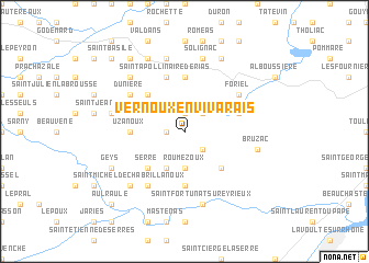 map of Vernoux-en-Vivarais