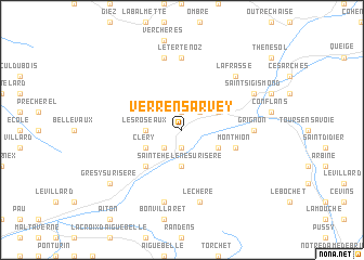 map of Verrens-Arvey