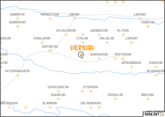 map of Veršiai