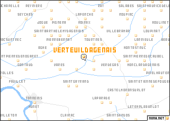 map of Verteuil-dʼAgenais