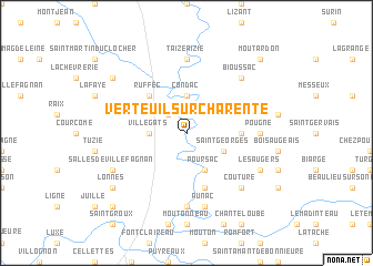map of Verteuil-sur-Charente