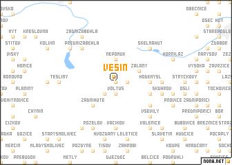 map of Věšín