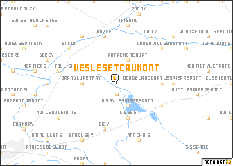 map of Vesles-et-Caumont