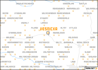 map of Vesnička