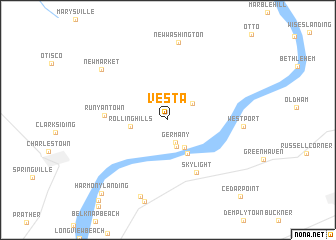 map of Vesta