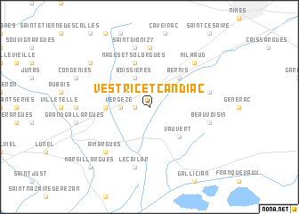 map of Vestric-et-Candiac