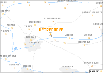 map of Vetrennoye