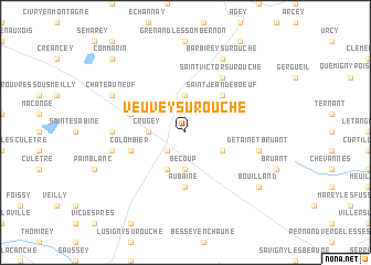 map of Veuvey-sur-Ouche
