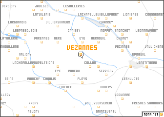 map of Vézannes
