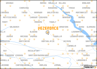 map of Vézeronce