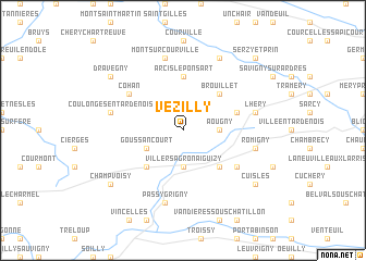 map of Vézilly