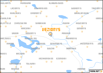 map of Vėžionys