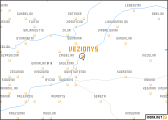 map of Vėžionys