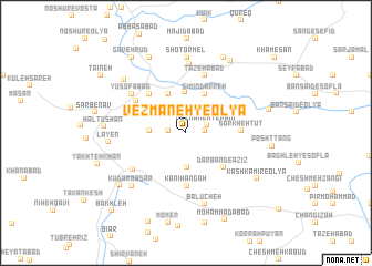 map of Vezmāneh-ye ‘Olyā